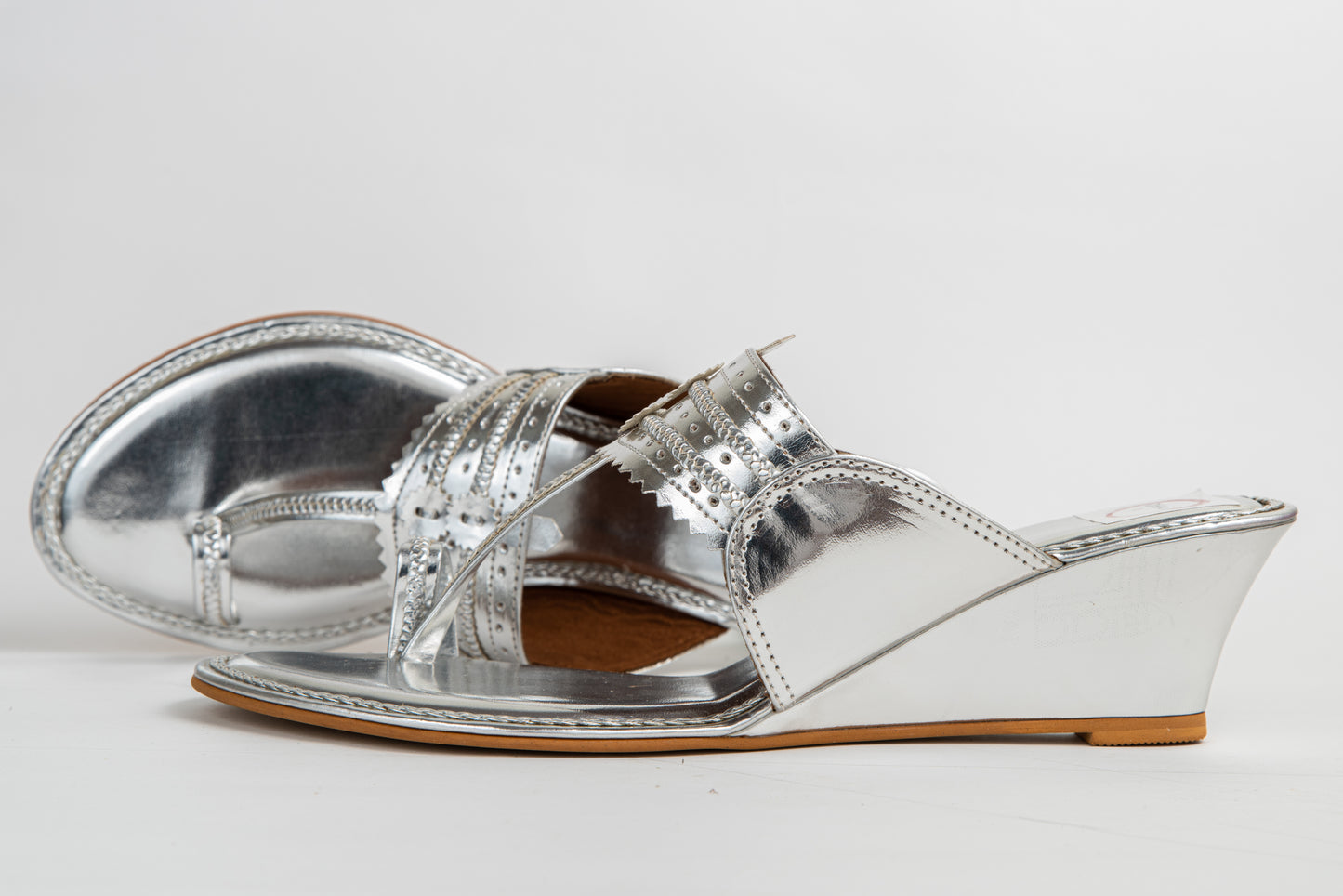 Silver Wedge heel